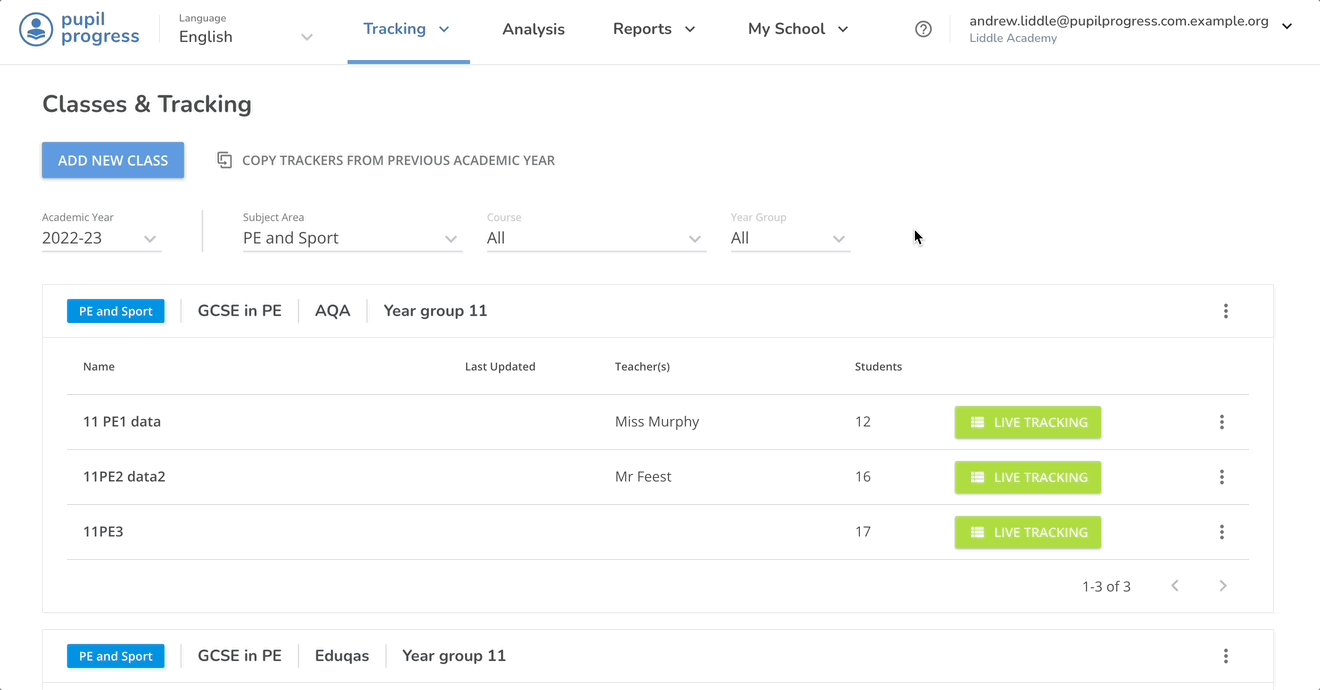 Bulk edit classes PE