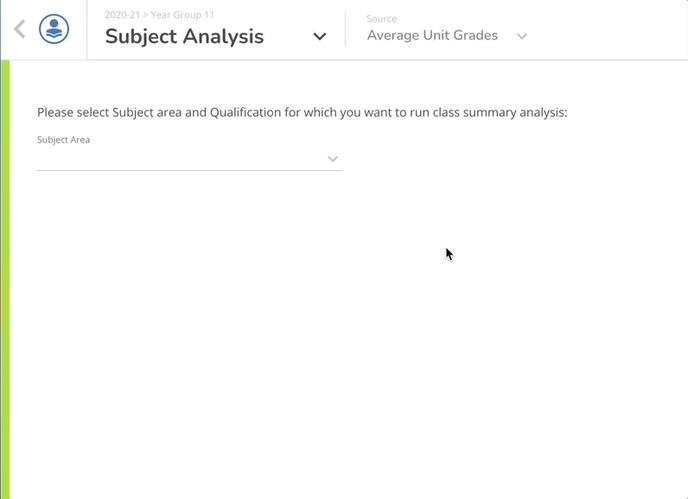 Subject choice for Subject Analysis