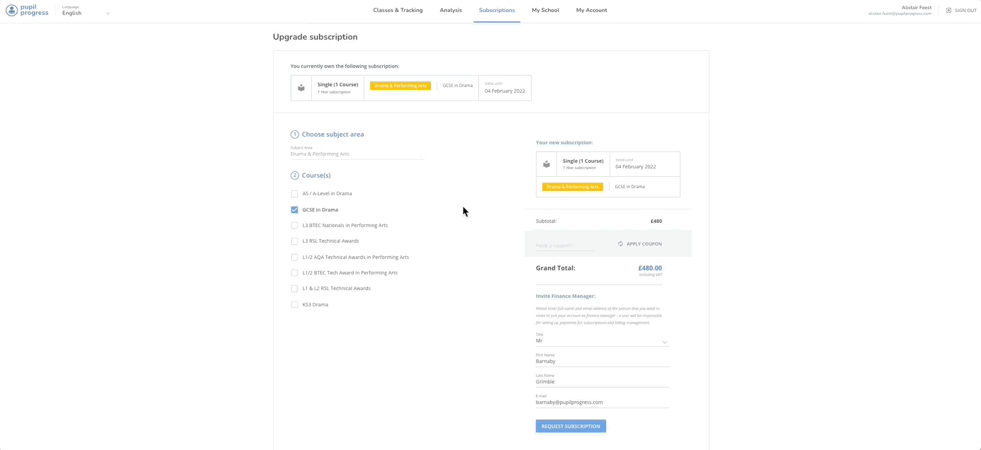 Upgrade Subscription 2